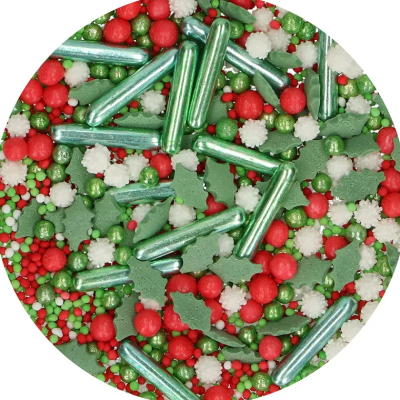 FUNCAKES Décoration Comestible|Mélange Paillettes de Noël 65g