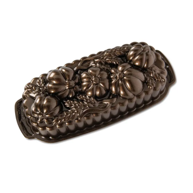 NORDIC WARE Moule Anti-adhésif|Moules À Gâteaux|Moule à Cake Blé et Citrouille Bronze