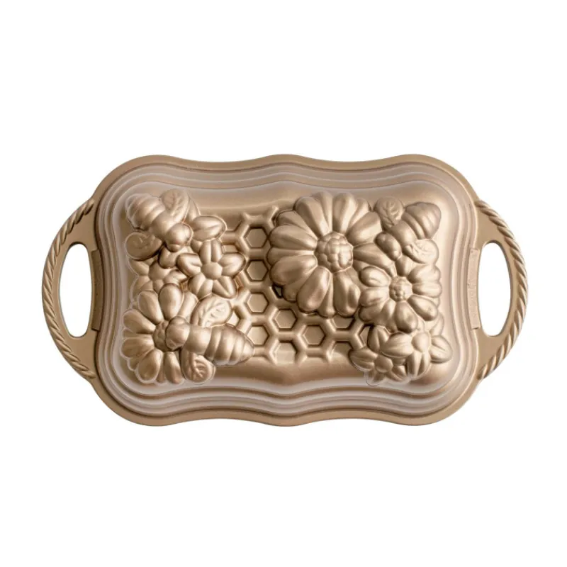 NORDIC WARE Moule Anti-adhésif|Moules À Gâteaux|Moule à Cake Fleurs et Abeilles Toffee
