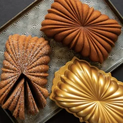 NORDIC WARE Moules À Gâteaux|Moule Anti-adhésif|Moule à Cake Plissé Gold
