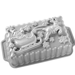 NORDIC WARE Moule Anti-adhésif|Moules À Gâteaux|Moule à Cake Traineau du Père-Noël Silver