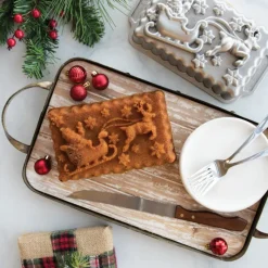 NORDIC WARE Moule Anti-adhésif|Moules À Gâteaux|Moule à Cake Traineau du Père-Noël Silver