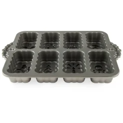 NORDIC WARE Moule Anti-adhésif|Moules À Gâteaux|Moule à Cakes de Noël (x8) Silver