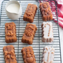 NORDIC WARE Moule Anti-adhésif|Moules À Gâteaux|Moule à Cakes de Noël (x8) Silver