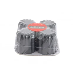 DE BUYER Moules À Gâteaux|Moule Anti-adhésif|Moule à Cannelés Anti Adhésif Ø 5,5 cm x H 5,5 cm (x4)