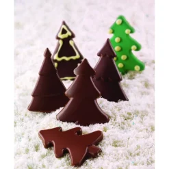 SILIKOMART Moules À Chocolat|Moule Silicone|Moule à Chocolat 4 Sapins Easy Choc - Silicone Spécial Chocolat