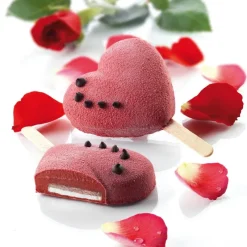 SILIKOMART Moule Silicone|Moule à Glace Silicone 2 Mini Coeur avec bâtonnets