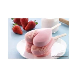 SILIKOMART Moule Silicone|Moule à Glace Silicone 2 Mini Coeur avec bâtonnets