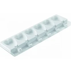 SILIKOMART Moule Silicone|Moule à glace silicone 12 mini coeurs avec bâtonnets