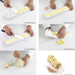 SILIKOMART Moule Silicone|Moule à glace silicone 8 mini Tango avec bâtonnets