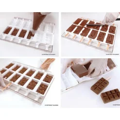 SILIKOMART Moule Silicone|Moule à glace silicone Choco 12 empreintes avec bâtonnets