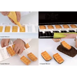 SILIKOMART Moule Silicone|Moule à glace silicone Choco 12 empreintes avec bâtonnets
