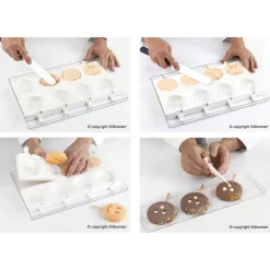 SILIKOMART Moule Silicone|Moule à glace silicone Smile 8 empreintes avec bâtonnets
