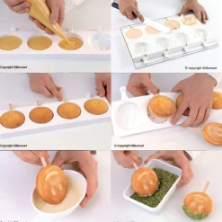 SILIKOMART Moule Silicone|Moule à glace silicone Smile 8 empreintes avec bâtonnets