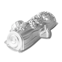 NORDIC WARE Moule Anti-adhésif|Moules À Gâteaux|Moule à Gâteau Bûche de Noël Silver