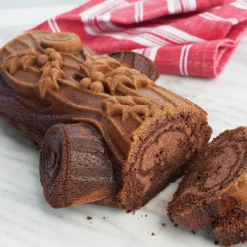 NORDIC WARE Moule Anti-adhésif|Moules À Gâteaux|Moule à Gâteau Bûche de Noël Silver