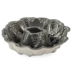 NORDIC WARE Moule Anti-adhésif|Moules À Gâteaux|Moule à Gâteau Bundt Couronne de Noël Silver