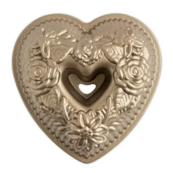 NORDIC WARE Moule Anti-adhésif|Moules À Gâteaux|Moule à Gâteau Bundt Cœur Floral Toffee