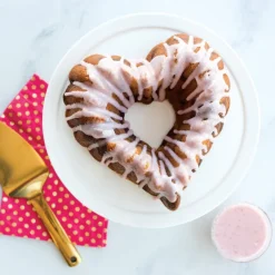 NORDIC WARE Moule Anti-adhésif|Moules À Gâteaux|Moule à Gâteau Bundt Cœur Élégant Toffee