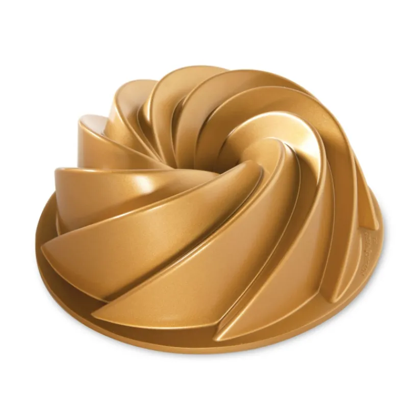 NORDIC WARE Moule Anti-adhésif|Moules À Gâteaux|Moule à Gâteau Bundt Héritage 2,5 L Gold
