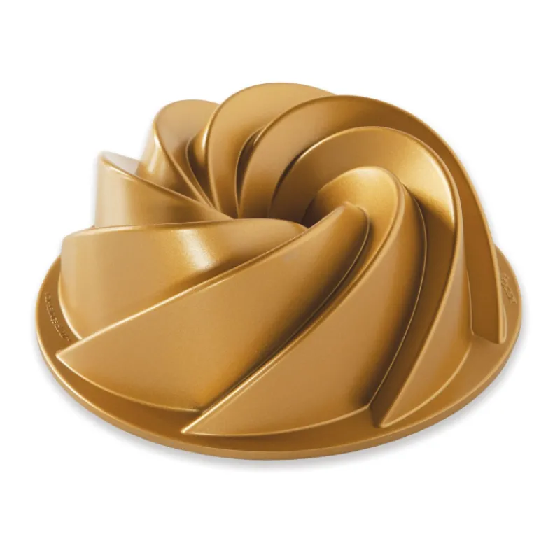 NORDIC WARE Moule Anti-adhésif|Moules À Gâteaux|Moule à Gâteau Bundt Héritage 1,5 L Gold