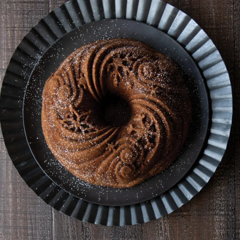 NORDIC WARE Moule Anti-adhésif|Moules À Gâteaux|Moule à Gâteau Bundt Let It Snow Silver