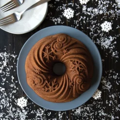 NORDIC WARE Moule Anti-adhésif|Moules À Gâteaux|Moule à Gâteau Bundt Let It Snow Silver