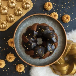 NORDIC WARE Moule Anti-adhésif|Moules À Gâteaux|Moule à Gâteau Bundt Torsadé Gold