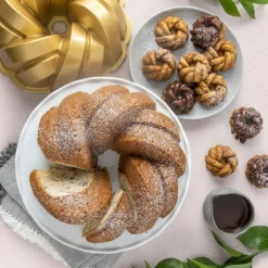 NORDIC WARE Moule Anti-adhésif|Moules À Gâteaux|Moule à Gâteau Bundt Torsadé Gold