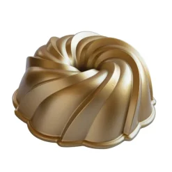NORDIC WARE Moule Anti-adhésif|Moules À Gâteaux|Moule à Gâteau Bundt Tourbillon Gold