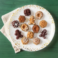 NORDIC WARE Moule Anti-adhésif|Moules À Gâteaux|Moule à Gâteaux Assortis Thé de Noël (x16) Silver