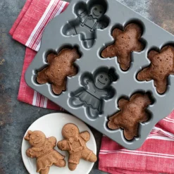 NORDIC WARE Moule Anti-adhésif|Moules À Gâteaux|Moule à Gâteaux Bonhommes Pain d'Épices (x6) Silver