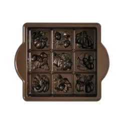 NORDIC WARE Moule Anti-adhésif|Moules À Gâteaux|Moule à Gâteaux Carrés d'Automne (x9) Bronze