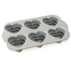 NORDIC WARE Moule Anti-adhésif|Moules À Gâteaux|Moule à Gâteaux Cœurs à Étages (x6) Toffee