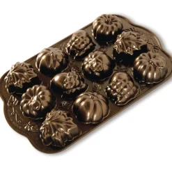 NORDIC WARE Moule Anti-adhésif|Moules À Gâteaux|Moule à Gâteaux Gourmandises d'Automne (x12) Bronze