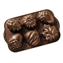 NORDIC WARE Moule Anti-adhésif|Moules À Gâteaux|Moule à Gâteaux Gourmandises d'Automne (x6) Bronze