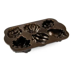 NORDIC WARE Moule Anti-adhésif|Moules À Gâteaux|Moule à Gâteaux Gourmandises d'Automne (x6) Bronze