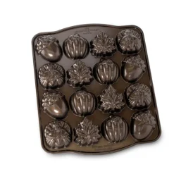 NORDIC WARE Moule Anti-adhésif|Moules À Gâteaux|Moule à Gâteaux Gourmandises d'Automne (x16) Bronze