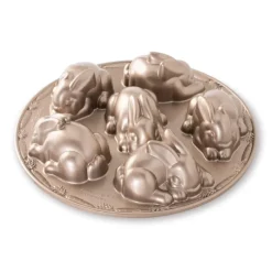 NORDIC WARE Moule Anti-adhésif|Moules À Gâteaux|Moule à Gâteaux Lapins (x6) Toffee