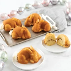 NORDIC WARE Moule Anti-adhésif|Moules À Gâteaux|Moule à Gâteaux Lapins (x6) Toffee