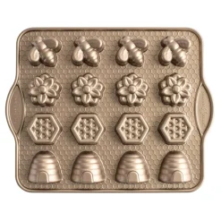 NORDIC WARE Moules À Gâteaux|Moule Anti-adhésif|Moule à Gâteaux Monde des Abeilles (x16) Toffee