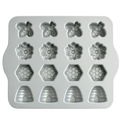 NORDIC WARE Moules À Gâteaux|Moule Anti-adhésif|Moule à Gâteaux Monde des Abeilles (x16) Toffee