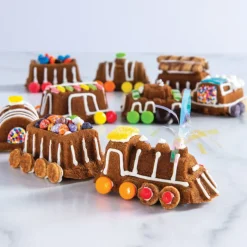 NORDIC WARE Moule Anti-adhésif|Moules À Gâteaux|Moule à Gâteaux Petit Train (x9) Pro Cast