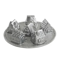 NORDIC WARE Moule Anti-adhésif|Moules À Gâteaux|Moule à Gâteaux Petit Village (x6) Silver