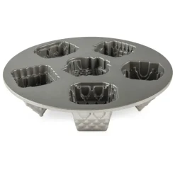 NORDIC WARE Moule Anti-adhésif|Moules À Gâteaux|Moule à Gâteaux Petit Village (x6) Silver