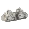 NORDIC WARE Moule Anti-adhésif|Moules À Gâteaux|Moule à Gâteaux Petites Maisons (x2) Silver