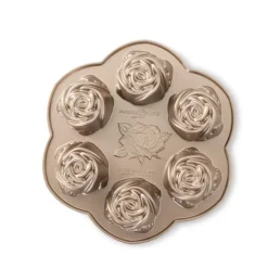 NORDIC WARE Moule Anti-adhésif|Moules À Gâteaux|Moule à Gâteaux Roses (x6) Toffee