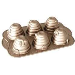 NORDIC WARE Moule Anti-adhésif|Moules À Gâteaux|Moule à Gâteaux Ruches (x6) Toffee