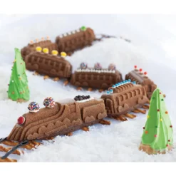 NORDIC WARE Moules À Gâteaux|Moule Anti-adhésif|Moule à Gâteaux Train Nordic Express (x7) Silver