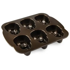 NORDIC WARE Moules À Gâteaux|Moule Anti-adhésif|Moule à Gâteaux Têtes de Mort (x6) Bronze